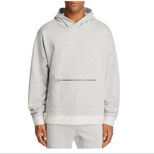 New Men’s The Narrows heather grey raw edge Hoodie Sweatshirt Sweater size large